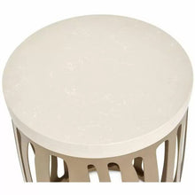 Load image into Gallery viewer, AICO La Rachelle Round Chair Side Table w/ Metal Base in Medium Champagne
