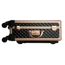 Load image into Gallery viewer, SLAYCASE® XL VANITY TRAVEL CASE IN BLACK &amp; ROSE GOLD STUDDED
